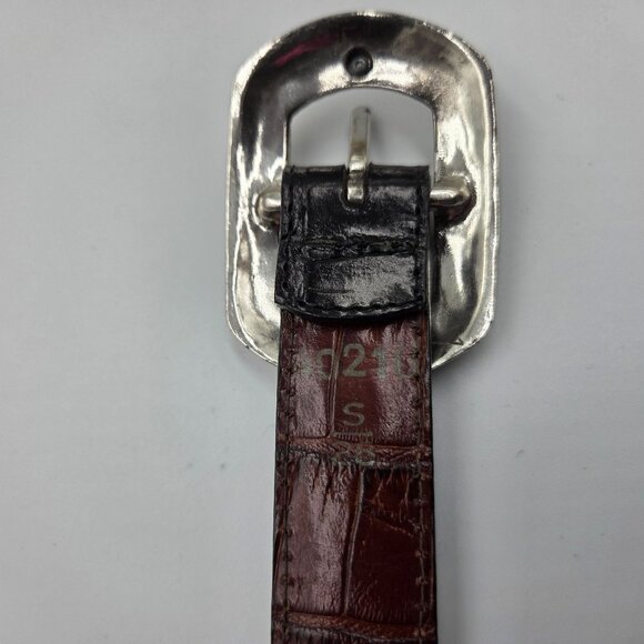 Brighton Belt Womens 28 Marcus Two Tone Black Brown Reversible Western - Picture 6 of 16